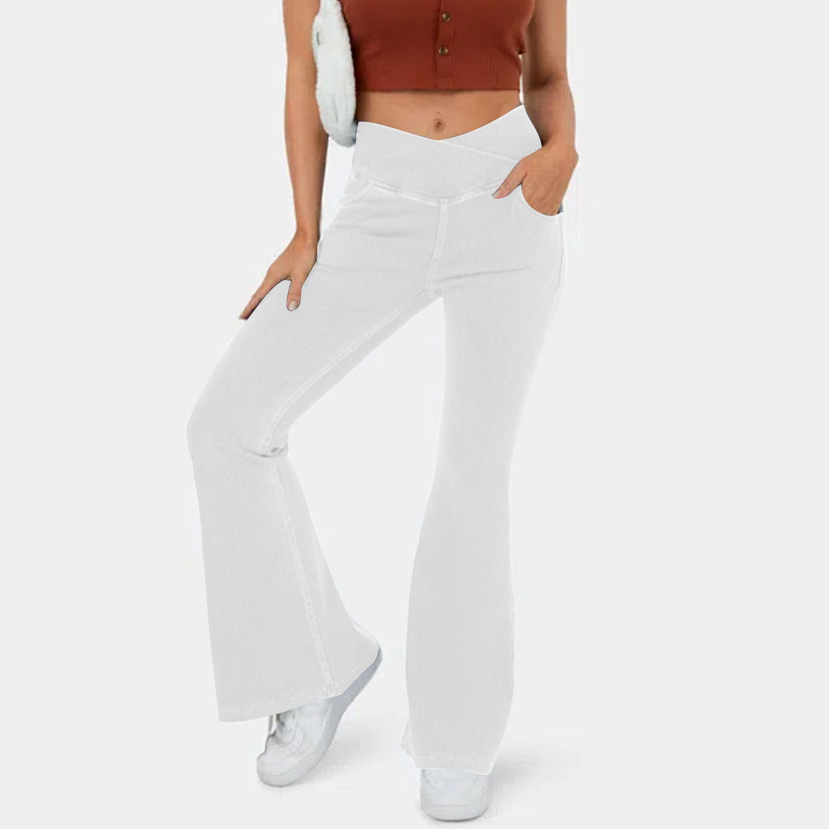 ❤️👖【XS-4XL】 Crossover Jeans s vysokým pásom