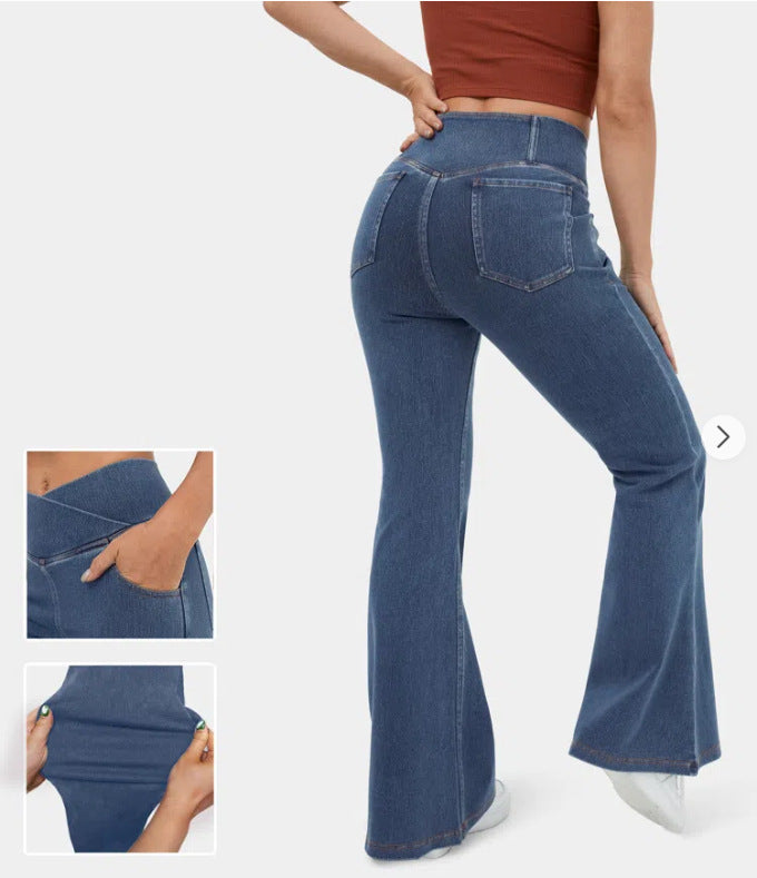 ❤️👖【XS-4XL】 Crossover Jeans s vysokým pásom